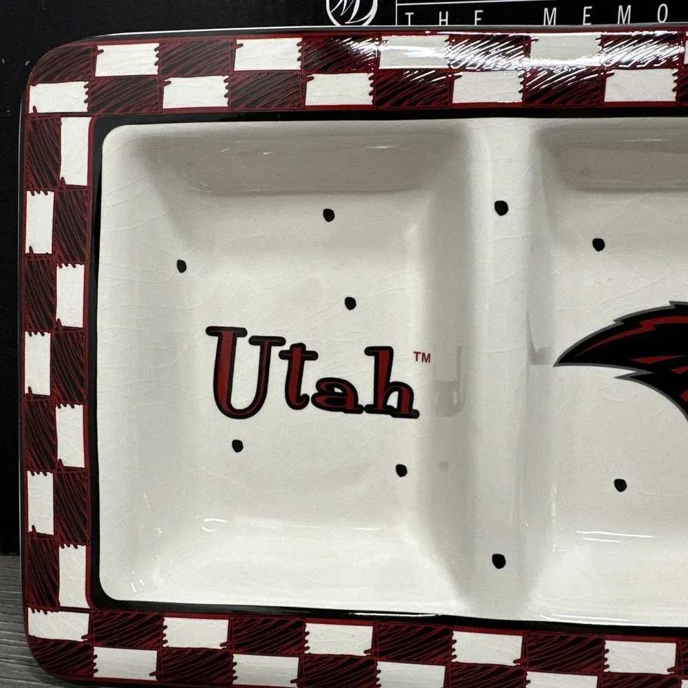 The Memory Company Utah Utes Relish Tray Unisex 19.5in Multi New Ceramic Platter
